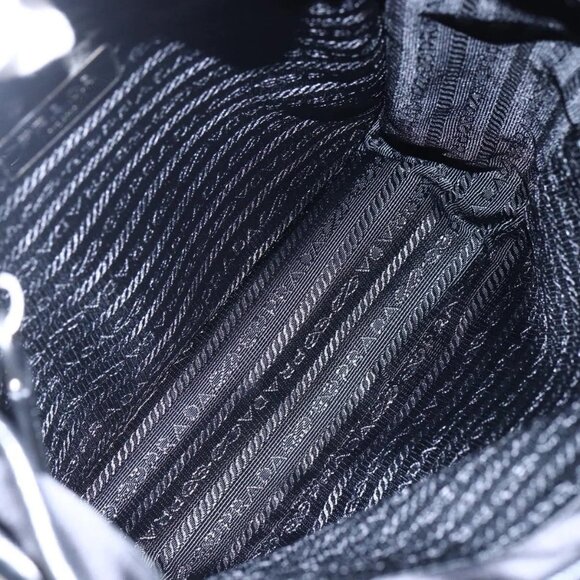 PRADA Shoulder Bag Nylon Black Silver Auth am9570V - Picture 10 of 16